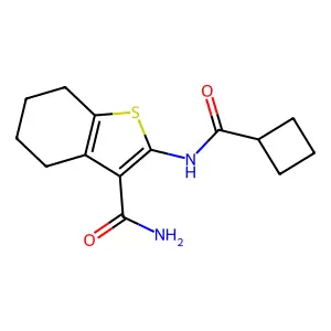 2-(Cyclobutanecarboxamido)-4,5,6,7-tetrahydrobenzo[b]thiophene-3-carboxamide structure