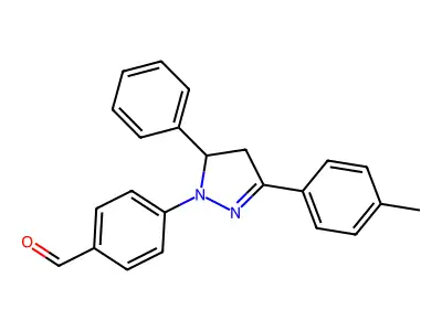 4-[3-(4-methylphenyl)-5-phenyl-4,5-dihydro-1H-pyrazol-1-yl]benzaldehyde structure