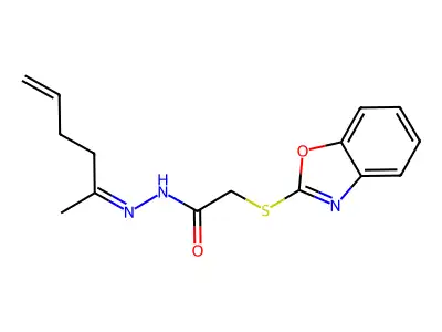 2-[(1,3-Benzoxazol-2-yl)sulfanyl]-N'-(hex-5-en-2-ylidene)acetohydrazide structure