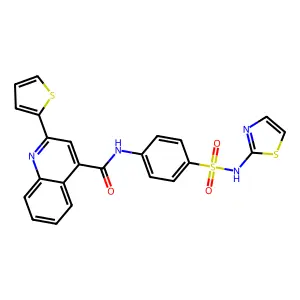 N-[4-(1,3-thiazol-2-ylsulfamoyl)phenyl]-2-thiophen-2-ylquinoline-4-carboxamide structure