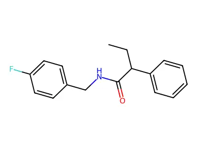 N-[(4-fluorophenyl)methyl]-2-phenylbutanamide structure