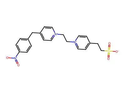 2-[1-[2-[4-[(4-nitrophenyl)methyl]pyridin-1-ium-1-yl]ethyl]pyridin-1-ium-4-yl]ethanesulfonate structure