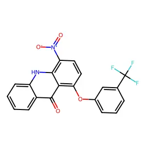 4-nitro-1-[3-(trifluoromethyl)phenoxy]-10H-acridin-9-one structure