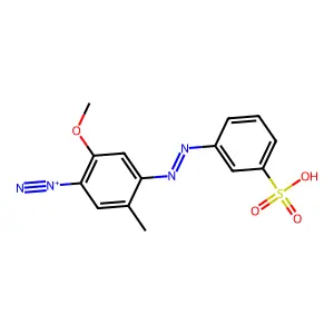 Benzenediazonium, 2-methoxy-5-methyl-4-[2-(3-sulfophenyl)diazenyl]- structure