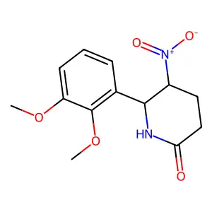 (5R,6S)-6-(2,3-dimethoxyphenyl)-5-nitropiperidin-2-one structure