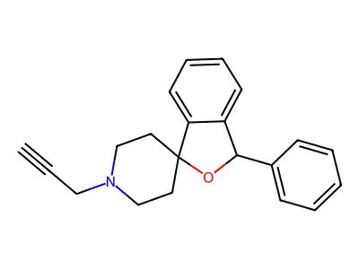 Spiro(isobenzofuran-1(3H),4'-piperidine), 3-phenyl-1'-(2-propynyl)- structure
