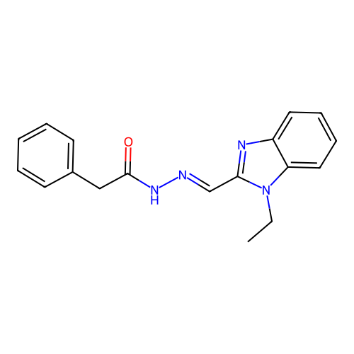 (E)-N'-((1-ethyl-1H-benzo[d]imidazol-2-yl)methylene)-2-phenylacetohydrazide structure
