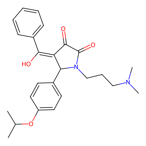 (4E)-1-[3-(dimethylamino)propyl]-4-[hydroxy(phenyl)methylidene]-5-(4-propan-2-yloxyphenyl)pyrrolidine-2,3-dione structure