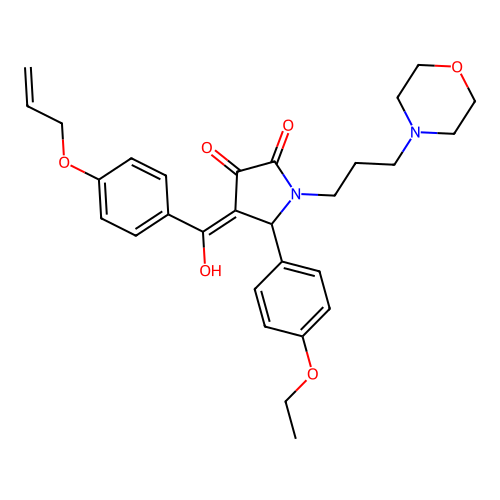 (4E)-5-(4-ethoxyphenyl)-4-[hydroxy-(4-prop-2-enoxyphenyl)methylidene]-1-(3-morpholin-4-ylpropyl)pyrrolidine-2,3-dione structure