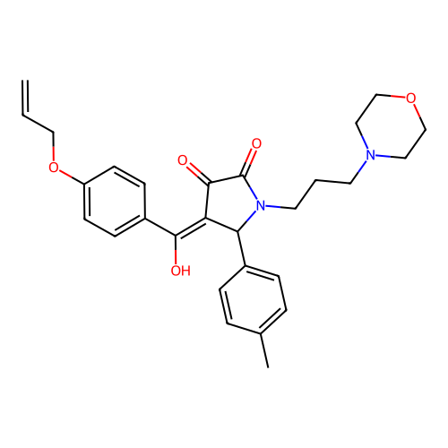 4-(4-(allyloxy)benzoyl)-3-hydroxy-1-(3-morpholinopropyl)-5-(p-tolyl)-1H-pyrrol-2(5H)-one structure