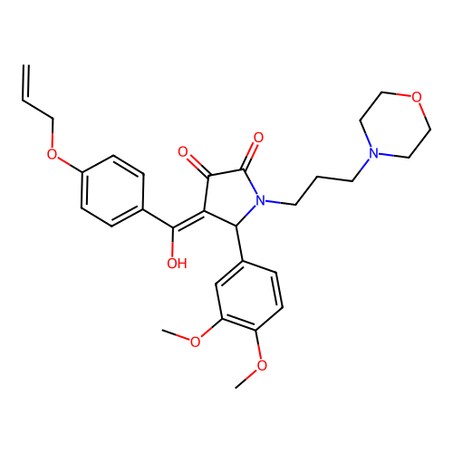 (4E)-5-(3,4-dimethoxyphenyl)-4-[hydroxy-(4-prop-2-enoxyphenyl)methylidene]-1-(3-morpholin-4-ylpropyl)pyrrolidine-2,3-dione structure