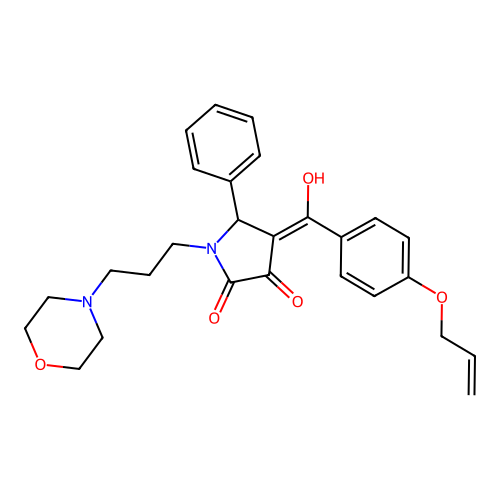 4-(4-(allyloxy)benzoyl)-3-hydroxy-1-(3-morpholinopropyl)-5-phenyl-1H-pyrrol-2(5H)-one structure
