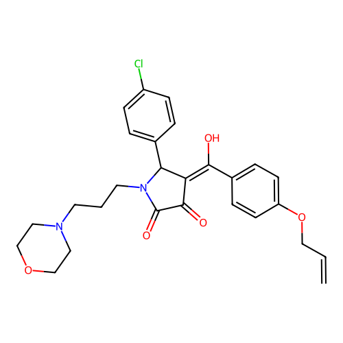 4-(4-(allyloxy)benzoyl)-5-(4-chlorophenyl)-3-hydroxy-1-(3-morpholinopropyl)-1H-pyrrol-2(5H)-one structure