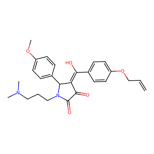 (4E)-1-[3-(dimethylamino)propyl]-4-[hydroxy-(4-prop-2-enoxyphenyl)methylidene]-5-(4-methoxyphenyl)pyrrolidine-2,3-dione structure