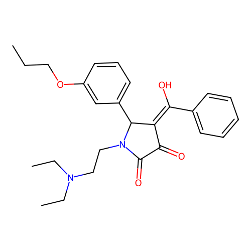 4-benzoyl-1-(2-(diethylamino)ethyl)-3-hydroxy-5-(3-propoxyphenyl)-1H-pyrrol-2(5H)-one structure