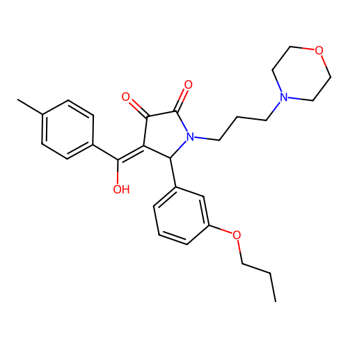 (4E)-4-[hydroxy-(4-methylphenyl)methylidene]-1-(3-morpholin-4-ylpropyl)-5-(3-propoxyphenyl)pyrrolidine-2,3-dione structure