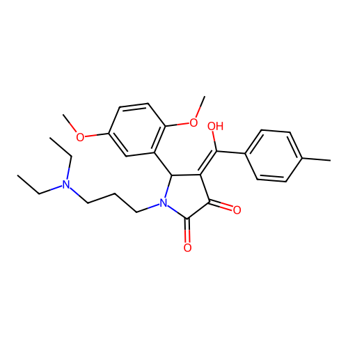 (4E)-1-[3-(diethylamino)propyl]-5-(2,5-dimethoxyphenyl)-4-[hydroxy-(4-methylphenyl)methylidene]pyrrolidine-2,3-dione structure