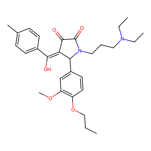 (4E)-1-[3-(diethylamino)propyl]-4-[hydroxy-(4-methylphenyl)methylidene]-5-(3-methoxy-4-propoxyphenyl)pyrrolidine-2,3-dione structure