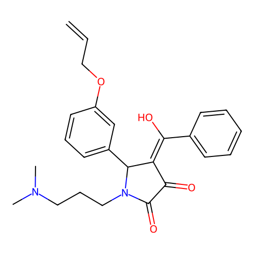 (4E)-1-[3-(dimethylamino)propyl]-4-[hydroxy(phenyl)methylidene]-5-(3-prop-2-enoxyphenyl)pyrrolidine-2,3-dione structure