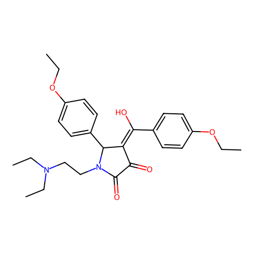 (4E)-1-(2-diethylaminoethyl)-5-(4-ethoxyphenyl)-4-[(4-ethoxyphenyl)-hydroxymethylidene]pyrrolidine-2,3-dione structure