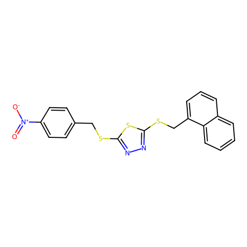 5-(Naphthylmethylthio)-2-[(4-nitrophenyl)methylthio]-1,3,4-thiadiazole structure