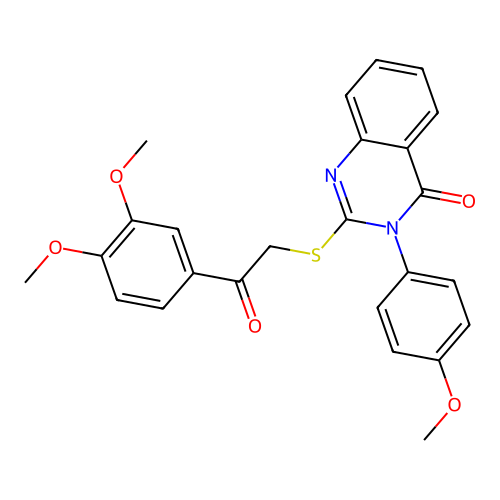 2-((2-(3,4-dimethoxyphenyl)-2-oxoethyl)thio)-3-(4-methoxyphenyl)quinazolin-4(3H)-one structure