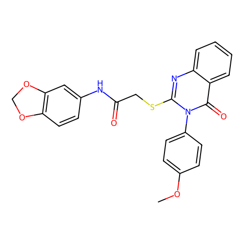 N-(1,3-benzodioxol-5-yl)-2-[3-(4-methoxyphenyl)-4-oxoquinazolin-2-yl]sulfanylacetamide structure