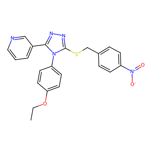 3-(4-(4-Ethoxyphenyl)-5-((4-nitrobenzyl)sulfanyl)-4H-1,2,4-triazol-3-YL)pyridine structure