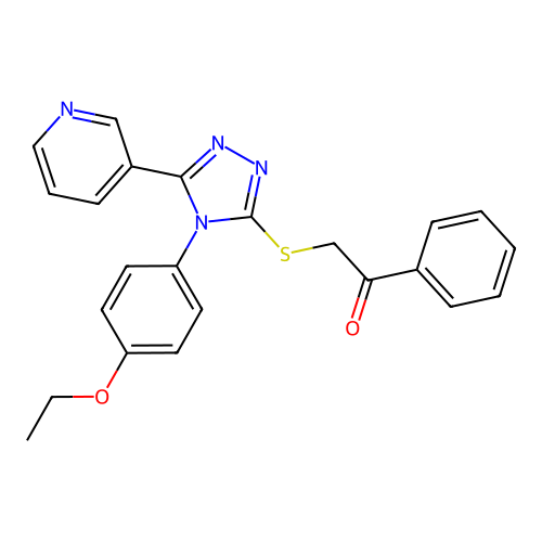 2-((4-(4-ethoxyphenyl)-5-(pyridin-3-yl)-4H-1,2,4-triazol-3-yl)thio)-1-phenylethanone structure
