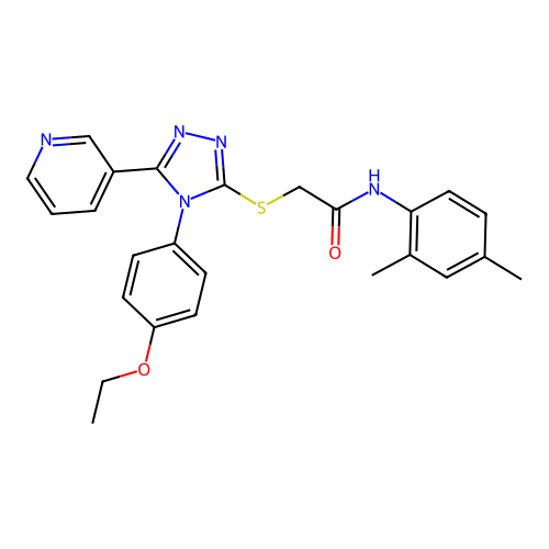 N-(2,4-dimethylphenyl)-2-[[4-(4-ethoxyphenyl)-5-pyridin-3-yl-1,2,4-triazol-3-yl]sulfanyl]acetamide structure