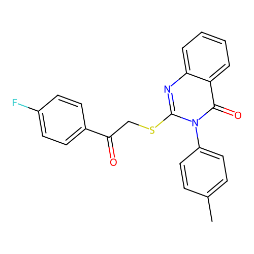 2-((2-(4-Fluorophenyl)-2-oxoethyl)thio)-3-(4-methylphenyl)-4(3H)-quinazolinone structure