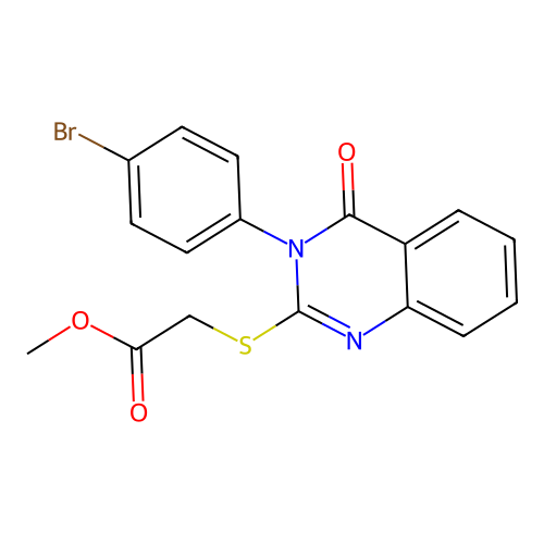 Methyl {[3-(4-bromophenyl)-4-oxo-3,4-dihydro-2-quinazolinyl]thio}acetate structure
