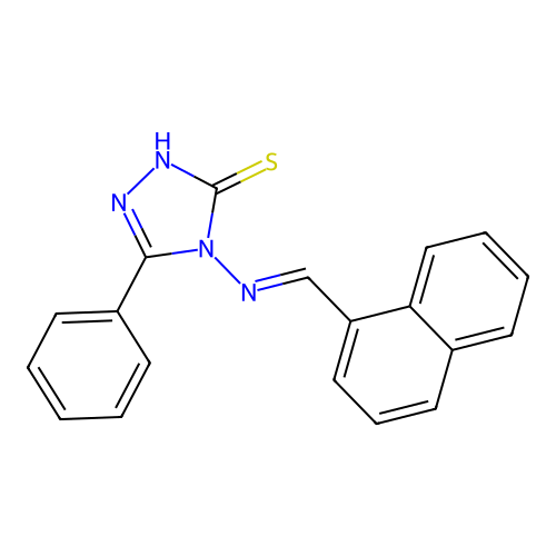 4-((1-Naphthylmethylene)amino)-5-phenyl-4H-1,2,4-triazole-3-thiol structure