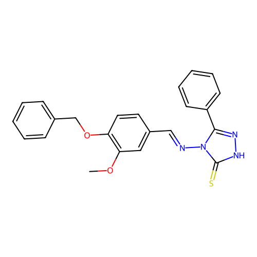 4-((4-(Benzyloxy)-3-methoxybenzylidene)amino)-5-phenyl-4H-1,2,4-triazole-3-thiol structure
