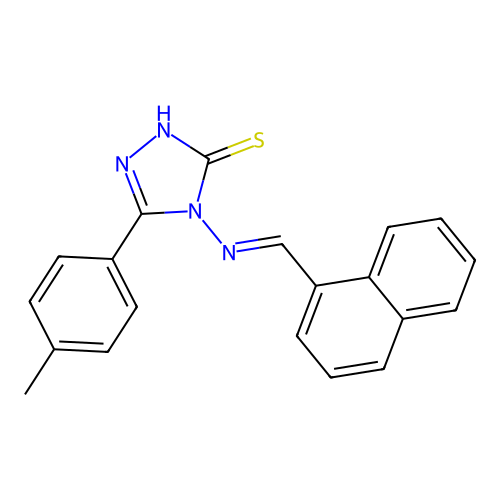 (E)-4-((naphthalen-1-ylmethylene)amino)-5-(p-tolyl)-4H-1,2,4-triazole-3-thiol structure