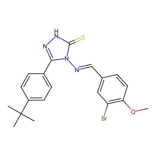 4-((3-BR-4-MEO-BENZYLIDENE)AMINO)-5-(4-TERT-BUTYL-PH)-4H-1,2,4-TRIAZOLE-3-THIOL structure