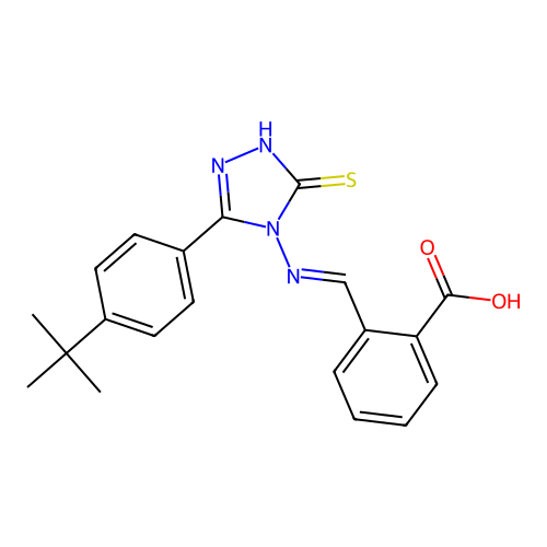 2-[[3-sulfanylidene-5-(4-tert-butylphenyl)-2H-1,2,4-triazol-4-yl]iminomethyl]benzoic Acid structure