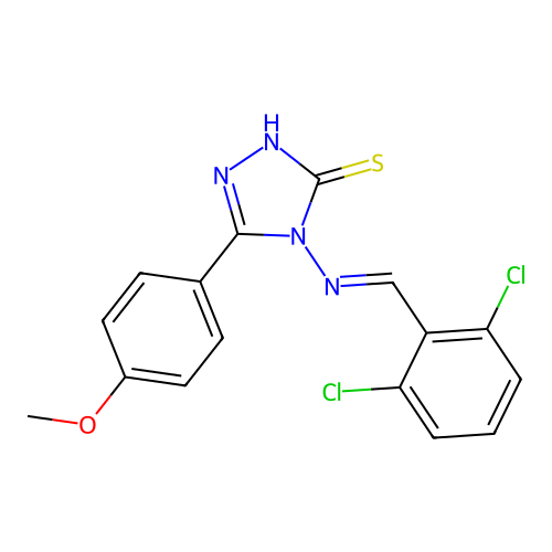 4-((2,6-Dichlorobenzylidene)amino)-5-(4-methoxyphenyl)-4H-1,2,4-triazole-3-thiol structure