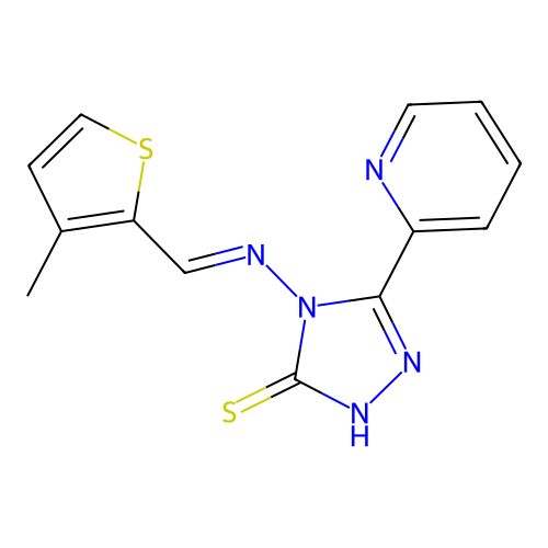 4-(((3-ME-2-Thienyl)methylene)amino)-5-(2-pyridinyl)-4H-1,2,4-triazole-3-thiol structure