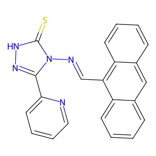 4-((9-Anthrylmethylene)amino)-5-(2-pyridinyl)-4H-1,2,4-triazol-3-YL hydrosulfide structure