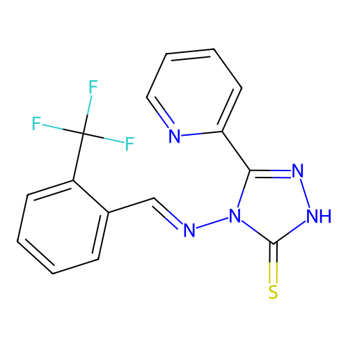 5(2-Pyridinyl)4-((2-(trifluoromethyl)benzylidene)amino)4H-1,2,4-triazole-3-thiol structure
