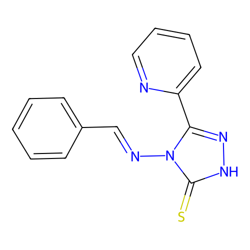 4-(benzylideneamino)-3-pyridin-2-yl-1H-1,2,4-triazole-5-thione structure