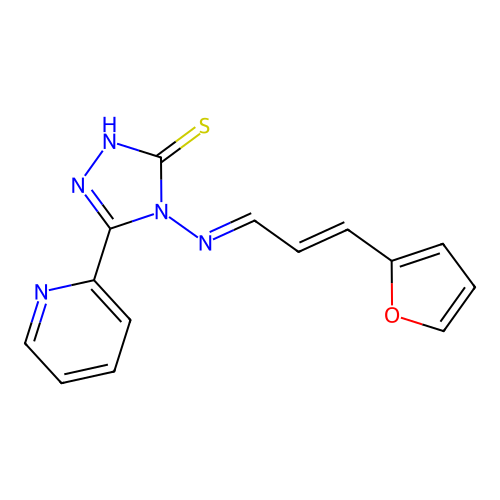 4-((3-(2-Furyl)-2-propenylidene)amino)-5-(2-pyridinyl)-4H-1,2,4-triazole-3-thiol structure