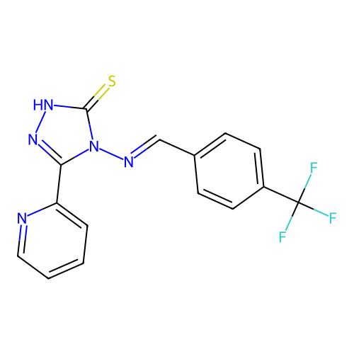 5-(2-Pyridinyl)-4-((4-(tri-F-methyl)benzylidene)amino)-4H-1,2,4-triazole-3-thiol structure