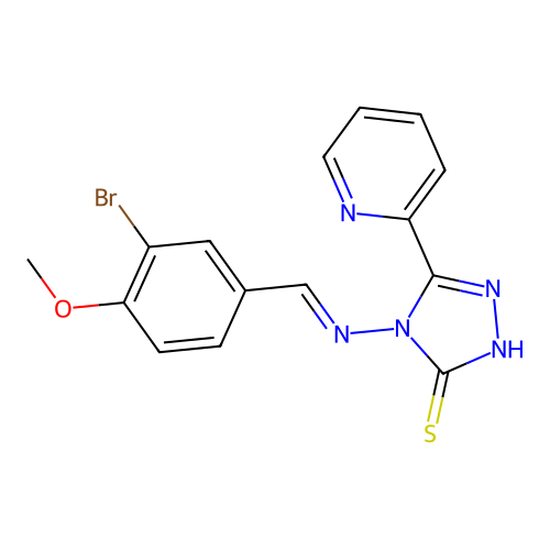 4-((3-BR-4-Methoxybenzylidene)amino)-5-(2-pyridinyl)-4H-1,2,4-triazole-3-thiol structure