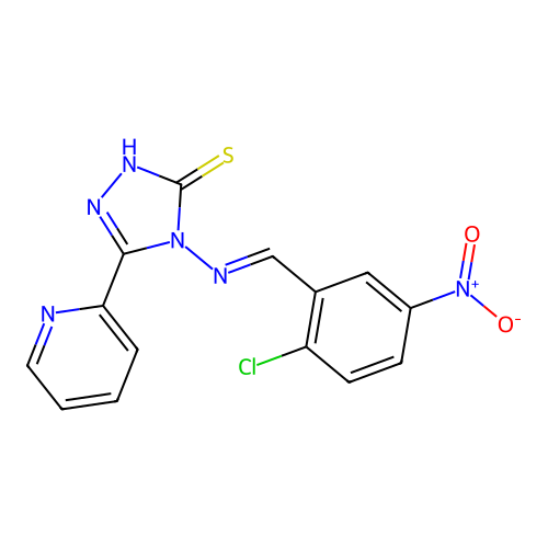 4-((2-Chloro-5-nitrobenzylidene)amino)-5-(2-pyridinyl)-4H-1,2,4-triazole-3-thiol structure