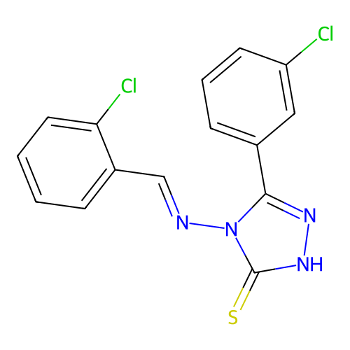 4-((2-Chlorobenzylidene)amino)-5-(3-chlorophenyl)-4H-1,2,4-triazole-3-thiol structure