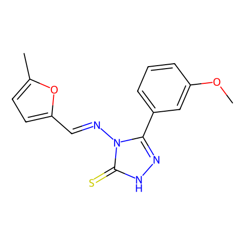 5-(3-Methoxyphenyl)-4-(((5-ME-2-furyl)methylene)amino)-4H-1,2,4-triazole-3-thiol structure