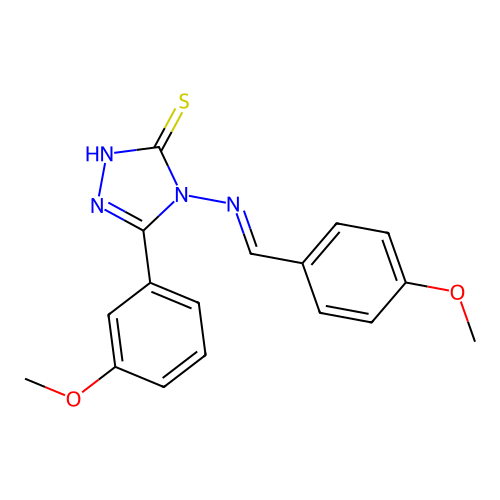 4-((4-Methoxybenzylidene)amino)-5-(3-methoxyphenyl)-4H-1,2,4-triazole-3-thiol structure
