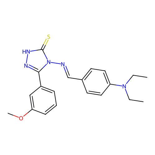 (E)-4-((4-(diethylamino)benzylidene)amino)-5-(3-methoxyphenyl)-4H-1,2,4-triazole-3-thiol structure